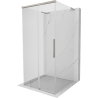 Mexen Rox-3S L 3-seitige Duschkabine, Schiebetür 90 x 90 cm, transparent, gebürstetes Nickel - 8C2L-090-090-97-00-3S