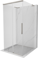 Mexen Rox-3S L 3-seitige Duschkabine, Schiebetür 90 x 90 cm, transparent, gebürstetes Nickel - 8C2L-090-090-97-00-3S