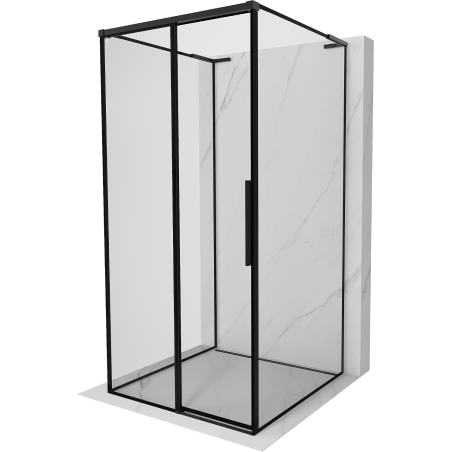 Mexen Rox-3S L dreiwandige Duschkabine, links verschiebbar, 95 x 95 cm, schwarzer Rahmen, schwarz - 8C2L-095-095-70-70-3S-L