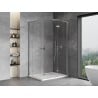 Mexen Mist-H L Duo Duschkabine schwenkbar rechts 75 x 85 cm, transparent, Chrom - 8A5L-075L-085P-01-00