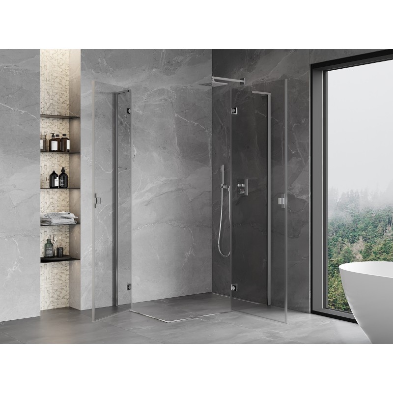 Mexen Mist-H L Duo duschkabine schwingtür rechts 105 x 120 cm, transparent, chrom - 8A5L-105L-120P-01-00