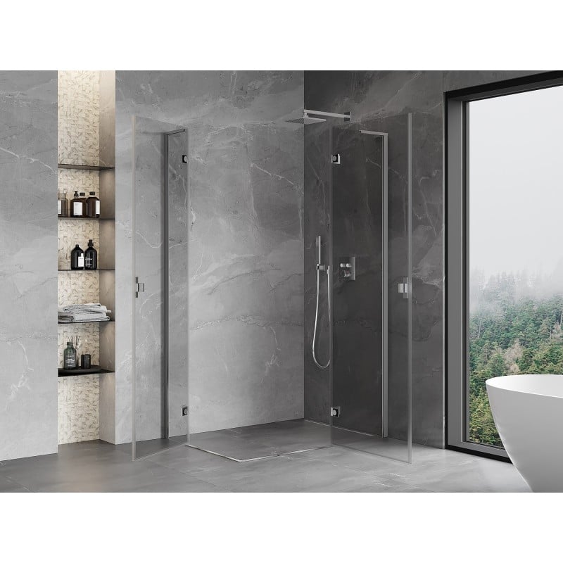 Mexen Mist-H L Duo Duschkabine Schwingtür rechts 110 x 120 cm, transparent, Chrom - 8A5L-110L-120P-01-00