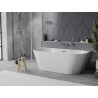Mexen Oval Slim freistehende wandnahe Badewanne 170 x 80 cm, weiß, Überlauf chrom - 52661708000-01