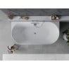 Mexen Oval Slim freistehende Anbauwanne 170 x 80 cm, weiß, Überlauf chrom - 52661708000-01