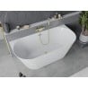 Mexen Oval Slim freistehende halbanliegende Badewanne 170 x 80 cm, weiß, Überlauf gold - 52661708000-50