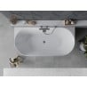 Mexen Oval Slim freistehende Wandbadewanne 170 x 80 cm, weiß, Überlauf Gun Metal - 52661708000-95