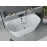 Mexen Oval Slim freistehende wandmontierte Wanne 170 x 80 cm, weiß, schwarzer Überlauf - 52661708000-70