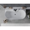 Mexen Oval Slim freistehende wandmontierte Wanne 170 x 80 cm, weiß, schwarzer Überlauf - 52661708000-70