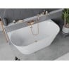Mexen Oval Slim freistehende, wandnahe Badewanne 170 x 80 cm, weiß, Überlauf Roségold - 52661708000-60