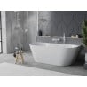 Mexen Oval Slim freistehende an der Wand montierte Badewanne 170 x 80 cm, weiß, weißer Überlauf - 52661708000-20