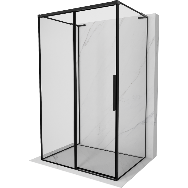 Mexen Rox-3S L Duschkabine 3-seitig, links verschiebbar 90 x 120 cm, schwarzer Rahmen, schwarz - 8C2L-090-120-70-70-3S-L