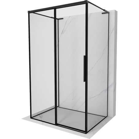 Mexen Rox-3S L Duschkabine 3-seitig, links verschiebbar 90 x 120 cm, schwarzer Rahmen, schwarz - 8C2L-090-120-70-70-3S-L