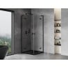Mexen Mist-H L Duo Duschkabine, schwenkbar, 80 x 80 cm, transparent, schwarz - 8A5L-080L-080P-70-00