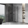 Mexen Mist-H L Duo Duschkabine, schwenkbar, 80 x 80 cm, transparent, schwarz - 8A5L-080L-080P-70-00