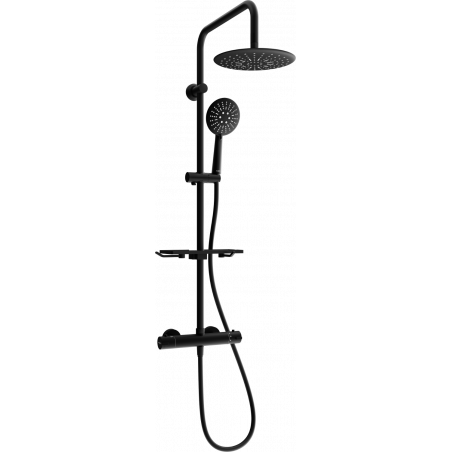 Mexen KT67 Aufputz-Duschset mit Regenduschkopf und Thermostatarmatur, schwarz - 771506793-70