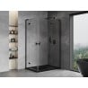 Mexen Mist-H L Duo Duschkabine, rechts öffnend, 75 x 105 cm, transparent, schwarz - 8A5L-075L-105P-70-00