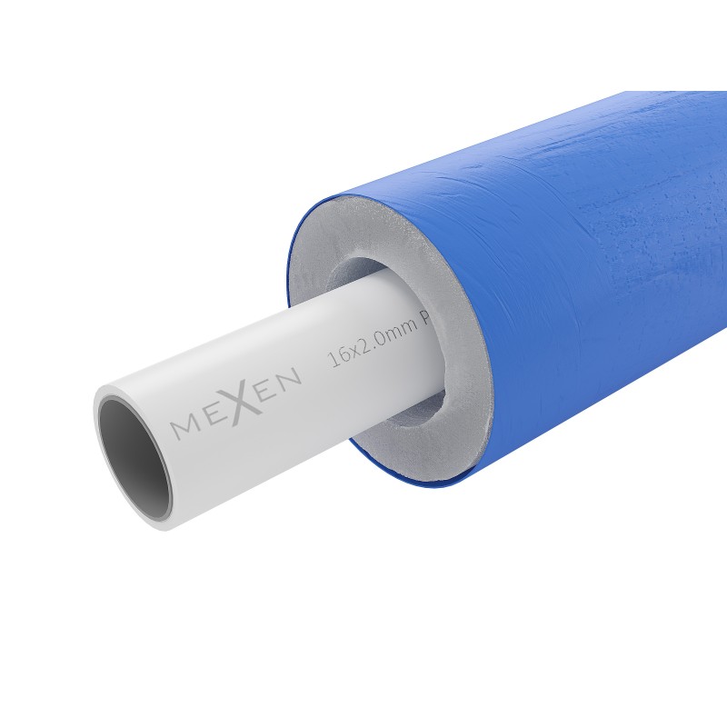 Mexen AL-L Rohr PE-Xb/AL/PE-Xb 16 x 2 mm in blauer Isolierung, 100 m - W97100-121600-100