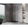 Mexen Mist-H L Duo Duschkabine, Schwenktür 70 x 70 cm, transparent, gebürstetes Kupfer - 8A5L-070L-070P-65-00