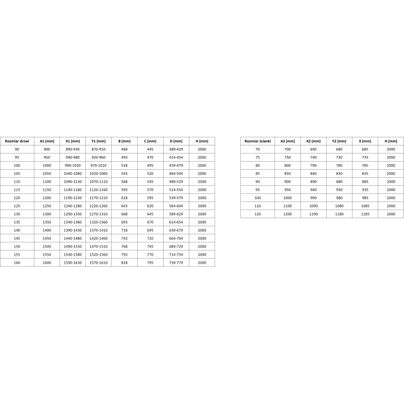 Mexen Rox-3S L duschkabine, 3-seitig, rechtsseitig, 155 x 95 cm, schwarzer Rahmen, schwarz - 8C2L-155-095-70-70-3S-P