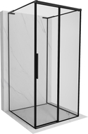Mexen Rox-3S L Duschkabine 3-wandig, Schiebetür rechts 110 x 110 cm, schwarzer Rahmen, schwarz - 8C2L-110-110-70-70-3S-P