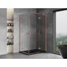 Mexen Mist-H L Duo Duschkabine mit rechter Tür 80 x 105 cm, transparent, gebürstetes Kupfer - 8A5L-080L-105P-65-00