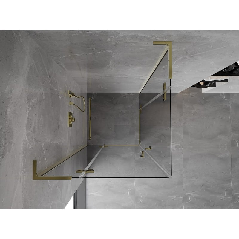 Mexen Mist-H L Duo Duschkabine 100 x 100 cm, transparent, gold - 8A5L-100L-100P-50-00