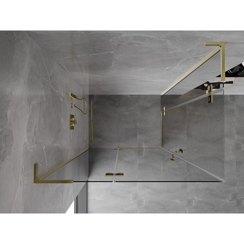 Mexen Mist-H L Duo Duschkabine schwenkbar links 110 x 70 cm, transparent, gold - 8A5L-110L-070P-50-00