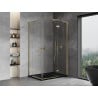 Mexen Mist-H L Duo Duschkabine rechts öffnend 85 x 90 cm, transparent, gold - 8A5L-085L-090P-50-00