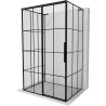 Mexen Rox-3S L 3-seitige Duschkabine, linke Schiebetür 150 x 85 cm, schwarzes Gitter, schwarz - 8C2L-150-085-70-77-3S-L