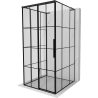 Mexen Rox-3S L Dreiteilige Duschkabine, links verschiebbar 95 x 95 cm, schwarzes Gitter, schwarz - 8C2L-095-095-70-77-3S-L