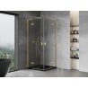 Mexen Mist-H L Duo Duschkabine schwenkbar 110 x 110 cm, transparent, gebürstetes Gold - 8A5L-110L-110P-55-00