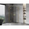 Mexen Mist-H L Duo Duschkabine schwingbar 95 x 95 cm, transparent, gebürstetes Gold - 8A5L-095L-095P-55-00