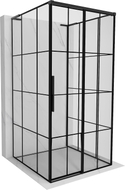 Mexen Rox-3S L duschkabine 3-wandig, rechts verschiebbar 120 x 120 cm, schwarzes Gitter, schwarz - 8C2L-120-120-70-77-3S-P