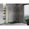 Mexen Mist-H L Duo Duschkabine schwenkbar rechts 80 x 100 cm, transparent, gold gebürstet - 8A5L-080L-100P-55-00