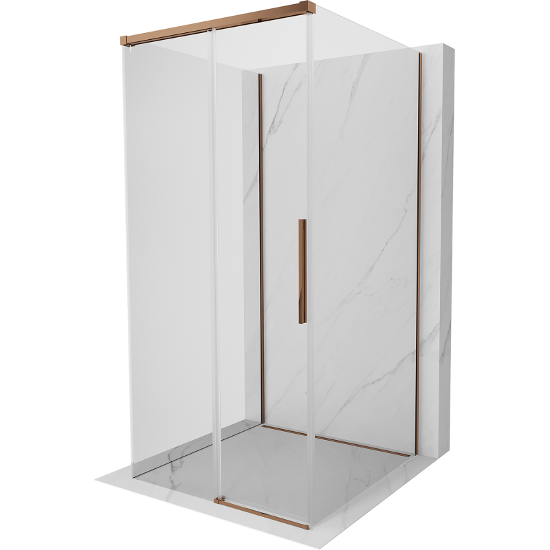 Mexen Rox-3S 3-seitige Schiebeduschkabine 110 x 110 cm, transparent, Roségold - 8C2-110-110-60-00-3S
