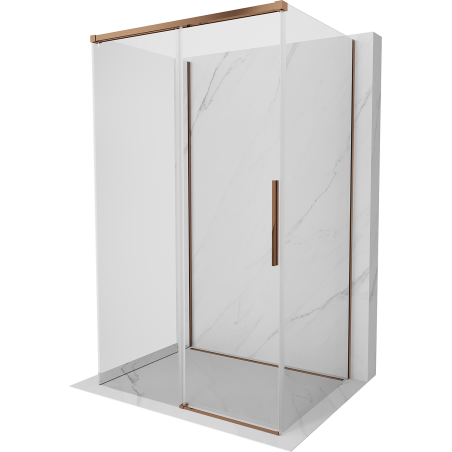 Mexen Rox-3S Duschkabine 3-seitig verschiebbar 140 x 110 cm, transparent, Roségold - 8C2-140-110-60-00-3S