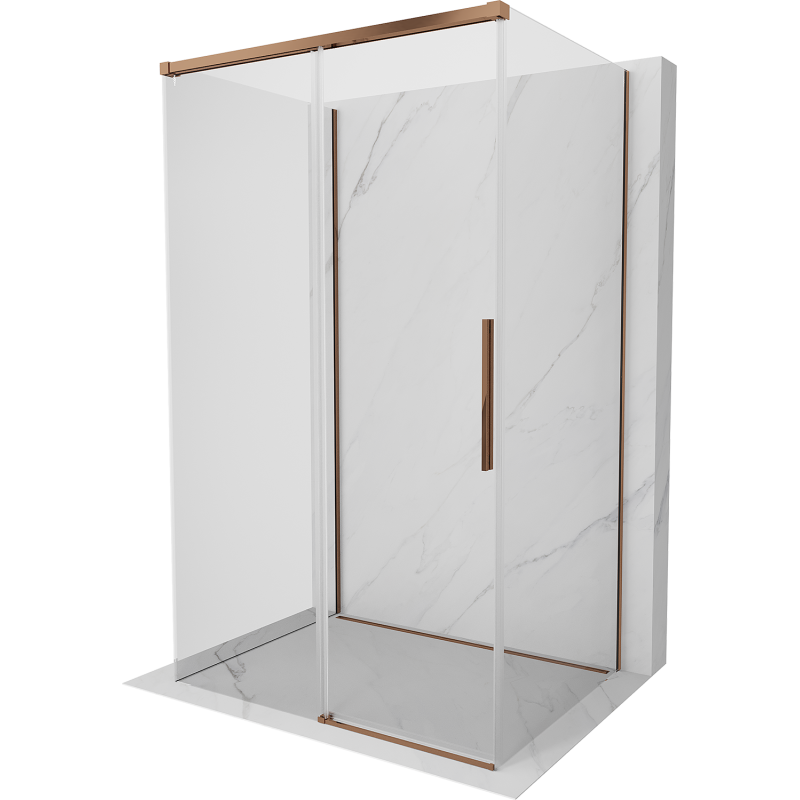 Mexen Rox-3S Duschecke 3-seitig verschiebbar 150 x 110 cm, transparent, Roségold - 8C2-150-110-60-00-3S