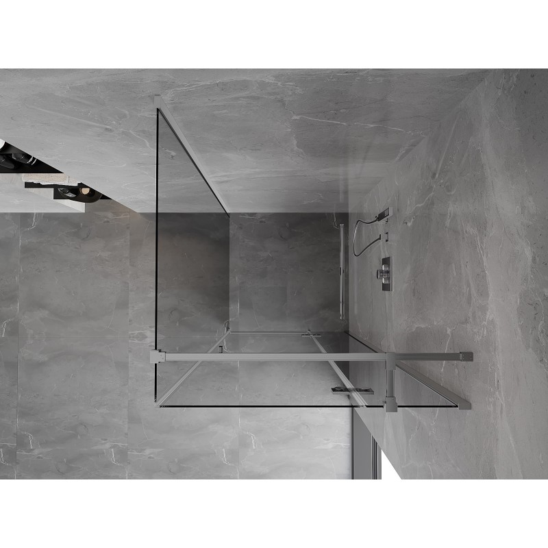 Mexen Mist-H T Duschkabine, schwenkbar, rechts, 75 x 75 cm, transparent, Chrom - 8A5T-075-075-01-00-P