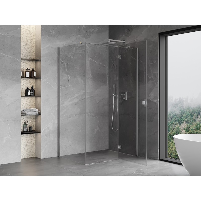 Mexen Mist-H T Duschkabine mit schwenkbarer Tür rechts 85 x 70 cm, transparent, Chrom - 8A5T-085-070-01-00-P