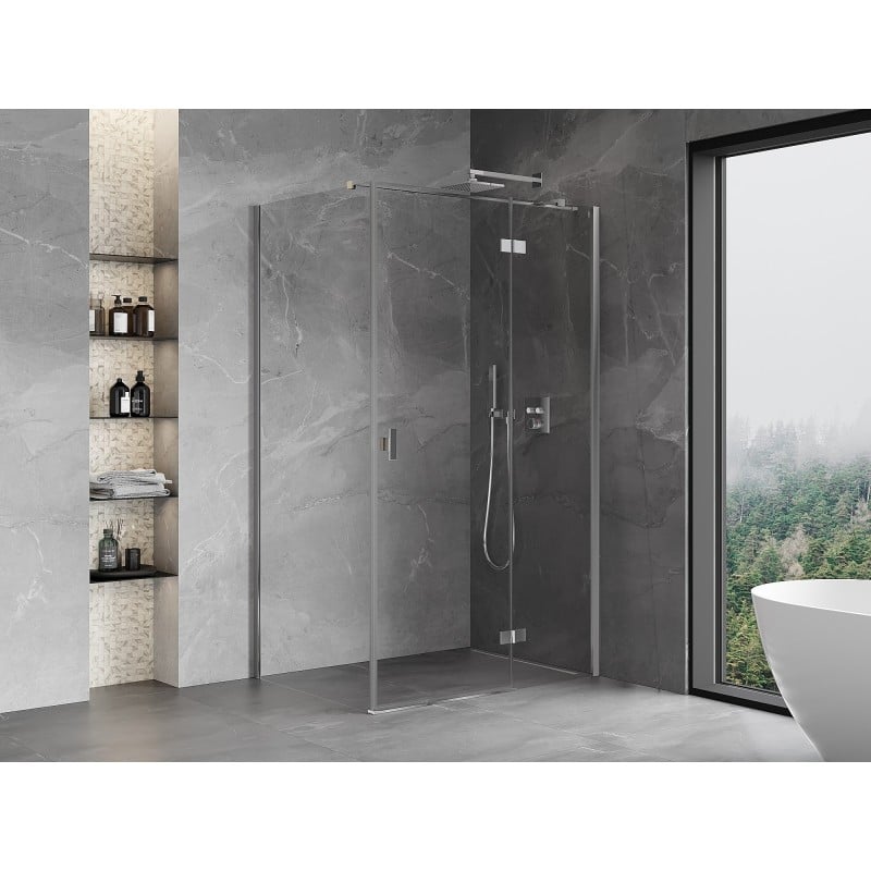 Mexen Mist-H T Duschkabine öffnend rechts 90 x 80 cm, transparent, chrom - 8A5T-090-080-01-00-P