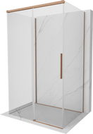 Mexen Rox-3S 3-seitige Duschkabine, 140 x 75 cm, transparent, gebürstetes Kupfer - 8C2-140-075-65-00-3S