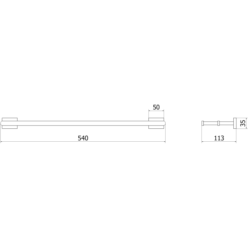 Mexen Arno doppelter Handtuchhalter, gebürstetes Gun Gray - 7020725-66