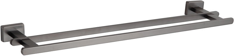 Mexen Arno doppelter Handtuchhalter, gebürstetes Gun Gray - 7020725-66