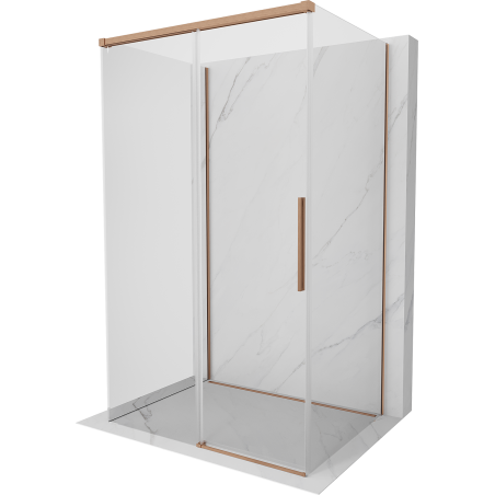 Mexen Rox-3S dreiteilige Schiebeduschkabine 120 x 80 cm, transparent, gebürstetes Kupfer - 8C2-120-080-65-00-3S