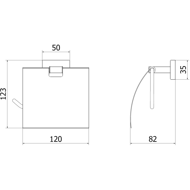 Mexen Arno Toilettenpapierhalter, gebürstetes Gun Gray - 7020733-66