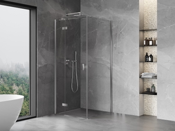 Mexen Mist-H T Duschkabine mit Schwenktür links 85 x 85 cm, transparent, chrom - 8A5T-085-085-01-00-L