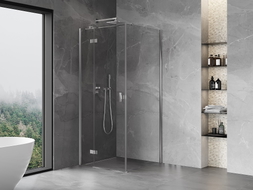 Mexen Mist-H T Duschkabine mit Schwingtür links 90 x 90 cm, transparent, Chrom - 8A5T-090-090-01-00-L