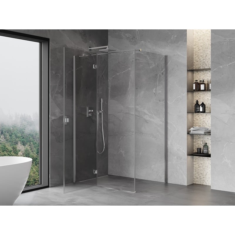 Mexen Mist-H T Duschkabine schwenkbar links 75 x 80 cm, transparent, Chrom - 8A5T-075-080-01-00-L