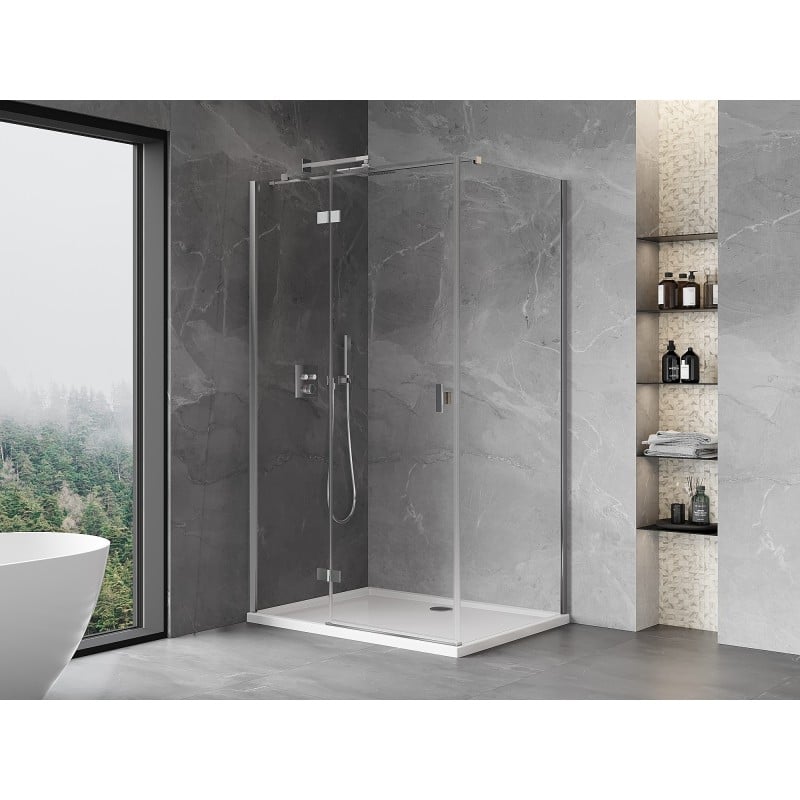 Mexen Mist-H T Duschkabine, schwenkbar, links, 105 x 100 cm, transparent, Chrom - 8A5T-105-100-01-00-L