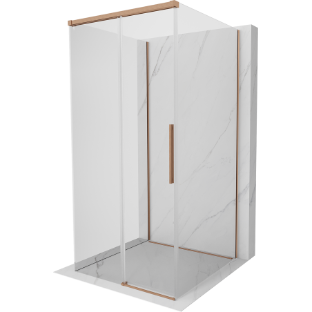 Mexen Rox-3S 3-seitige Schiebeduschkabine 95 x 95 cm, transparent, gebürstetes Kupfer - 8C2-095-095-65-00-3S